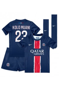 Paris Saint-Germain Randal Kolo Muani #23 Babytruitje Thuis tenue Kind 2024-25 Korte Mouw (+ Korte broeken)